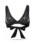 Oria black underwire bikini top with glass beads, product photo