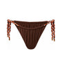 Sedona chocolate brown ruched bikini bottoms, product photo