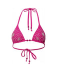 Alana hot pink beaded bikini top, product photo