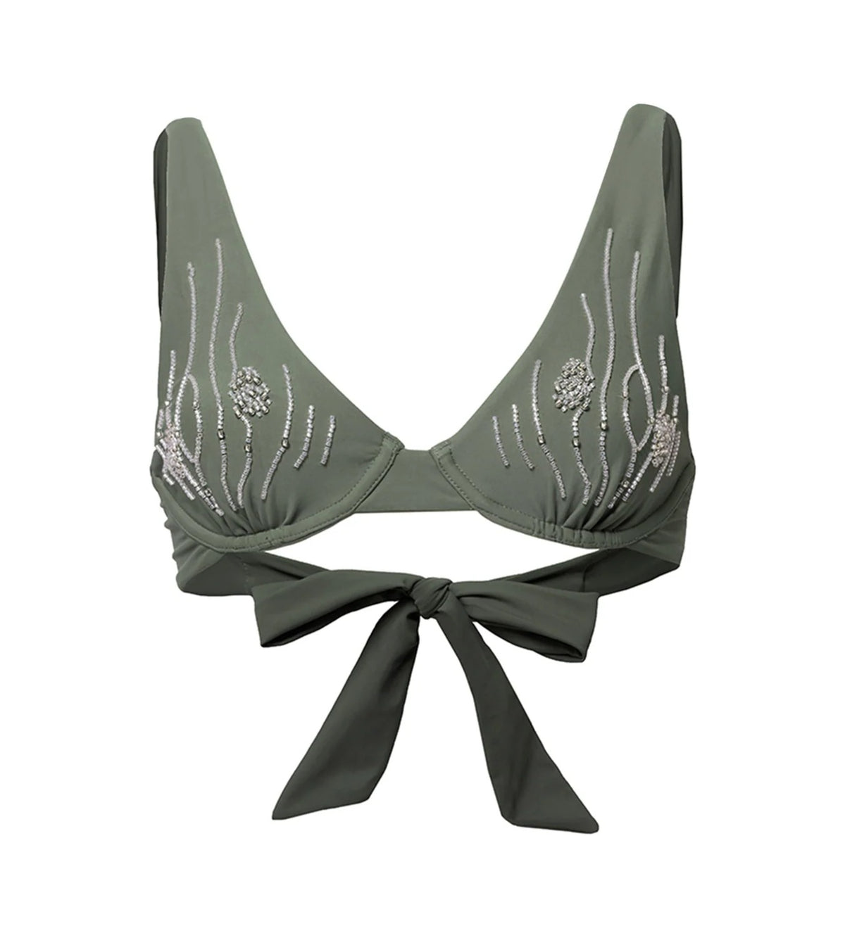 Oria seaweed green underwire bikini top, product photo