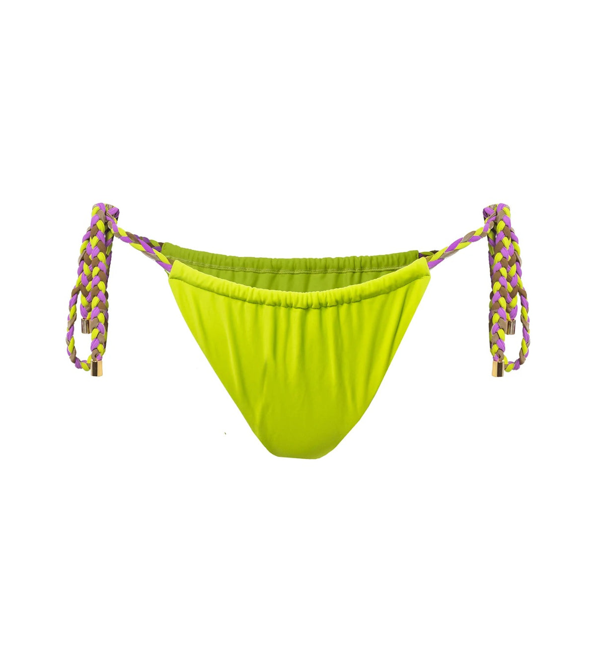 Sakari lime green ruched bikini bottoms, product photo